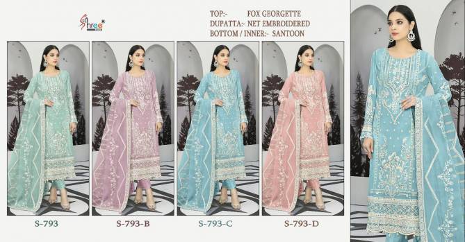 S 793 By Shree Faux Georgette Pakistani Suits Wholesale Market In Surat